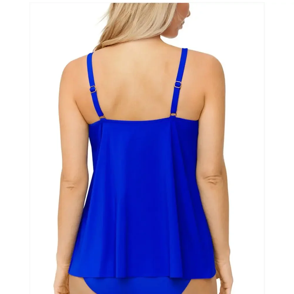 Leilani Solids Cape Town Underwire Tankini Top - Royal Blue NWT